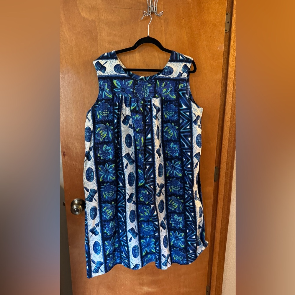 Vintage Hawaiian Dress! Barkcloth!
